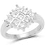 Bague en saphir blanc véritable de 1,08 carat en argent sterling .925
