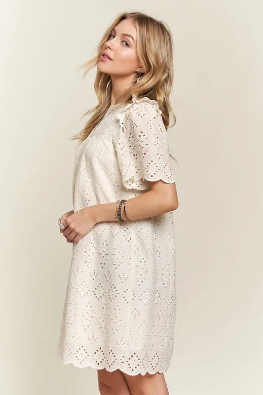 Vestido de Verano con Ojal y Volantes para Mujeres