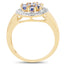 Anillo de Clúster de Tanzanita Baño de Oro de 14K en Plata Esterlina