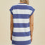 Vestido Mini de Manga Corta a Rayas Chic para Mujeres