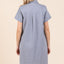 Button Detail Collared Neck Short Sleeve Shirt Dress