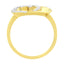 Bague en forme de cœur en diamant en or jaune 14KT - Taille 7