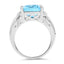 8.89 Carat Genuine Swiss Blue Topaz Sterling Silver Ring