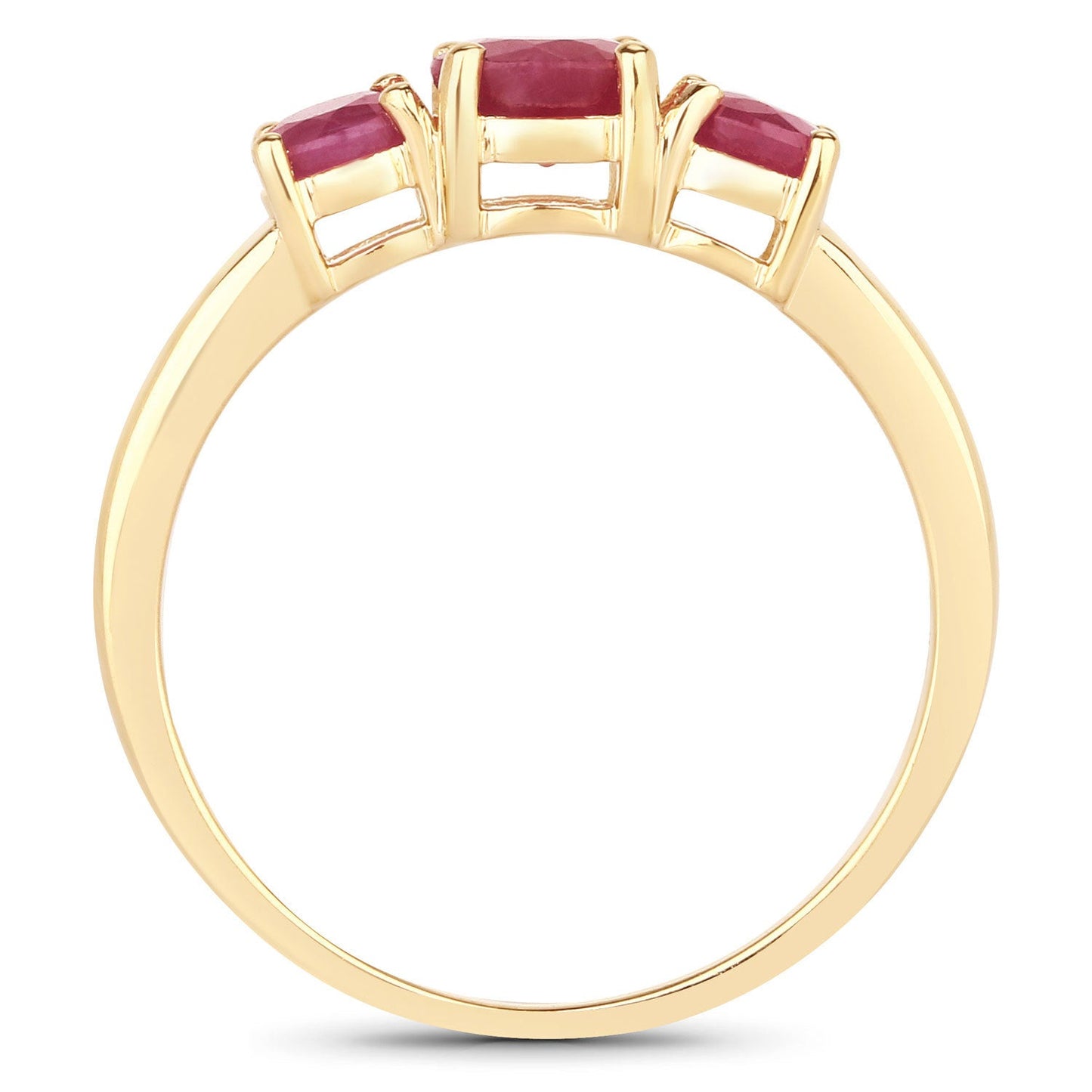 1.15 Carat Genuine Ruby 14K Yellow Gold Engagement Ring