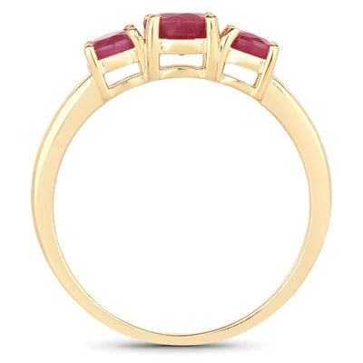 1.15 Carat Genuine Ruby 14K Yellow Gold Engagement Ring