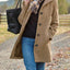 Abrigo Elegante de Mujer de Largo Medio con Solapa para Invierno