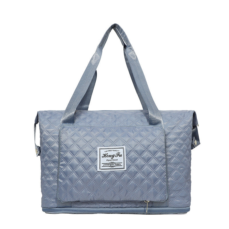 Foldable Travel Duffle Bag with Rhombus Design