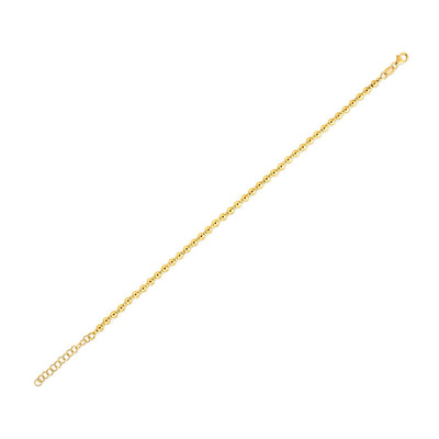 Bracelet en perles espacées en or jaune 14 carats (3,00 mm)