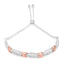 Pulsera Bolo de Diamantes de Plata Esterlina .925 en Dos Tonos de Oro Rosa