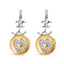 Pendientes de Corazón con Diamantes Colgantes de Plata Esterlina Bañados en Oro de 18K