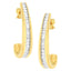 10K Yellow Gold Channel Set Diamond J-Hoop Earrings