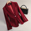 Blazer en Velours Doré Ajusté pour Femmes