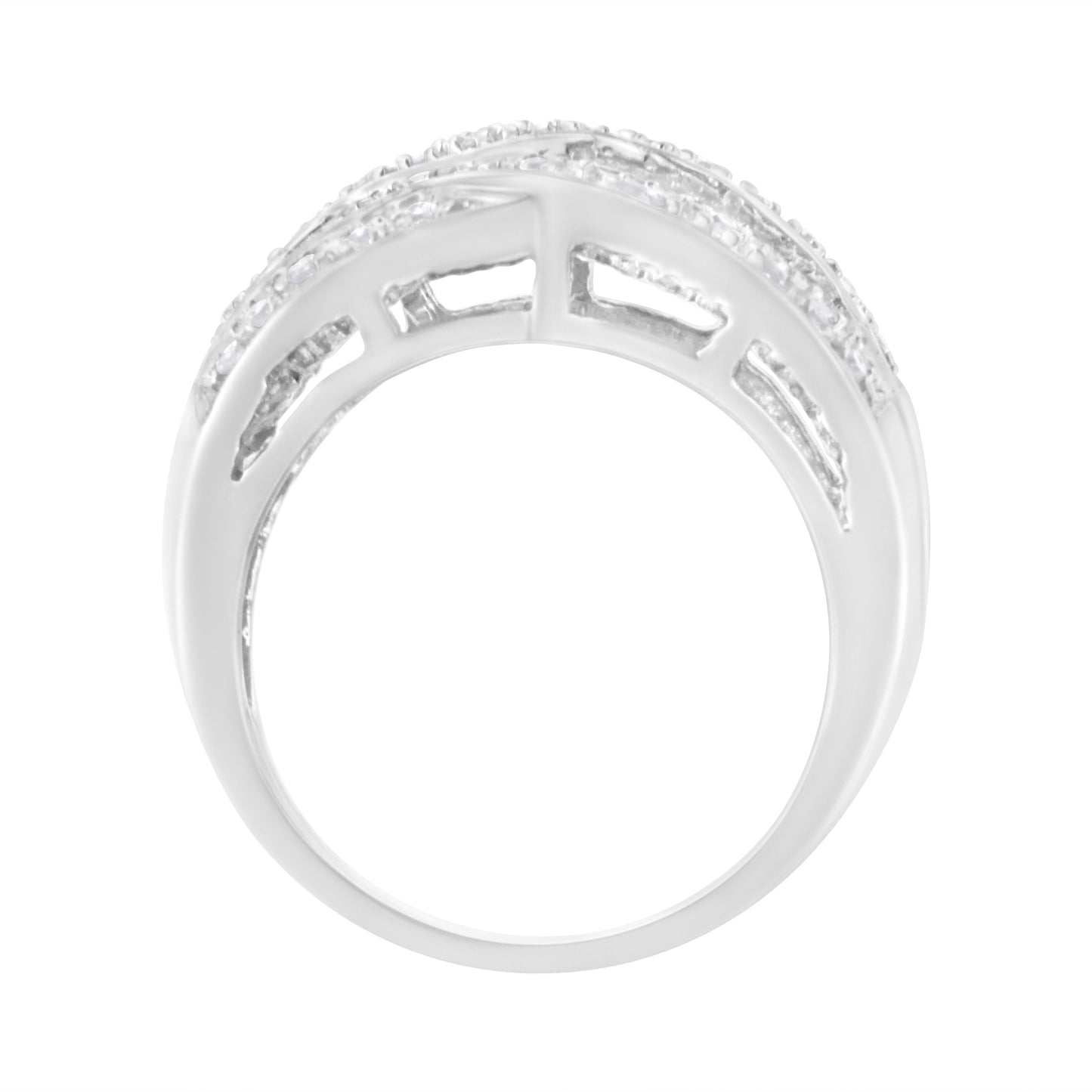 Anillo de Bypass de Diamantes en Plata Esterlina .925 - Talla 7