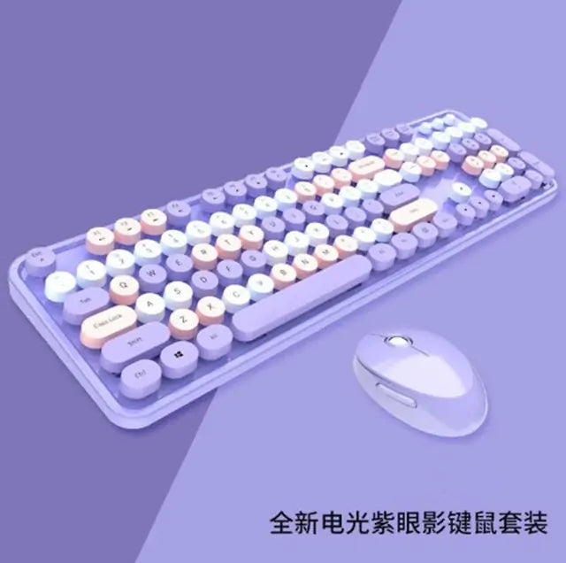 Ensemble de clavier sans fil à touches rondes