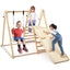 5-in-1 Indoor Jungle Gym Playset with Slide & Adjustable Swing
