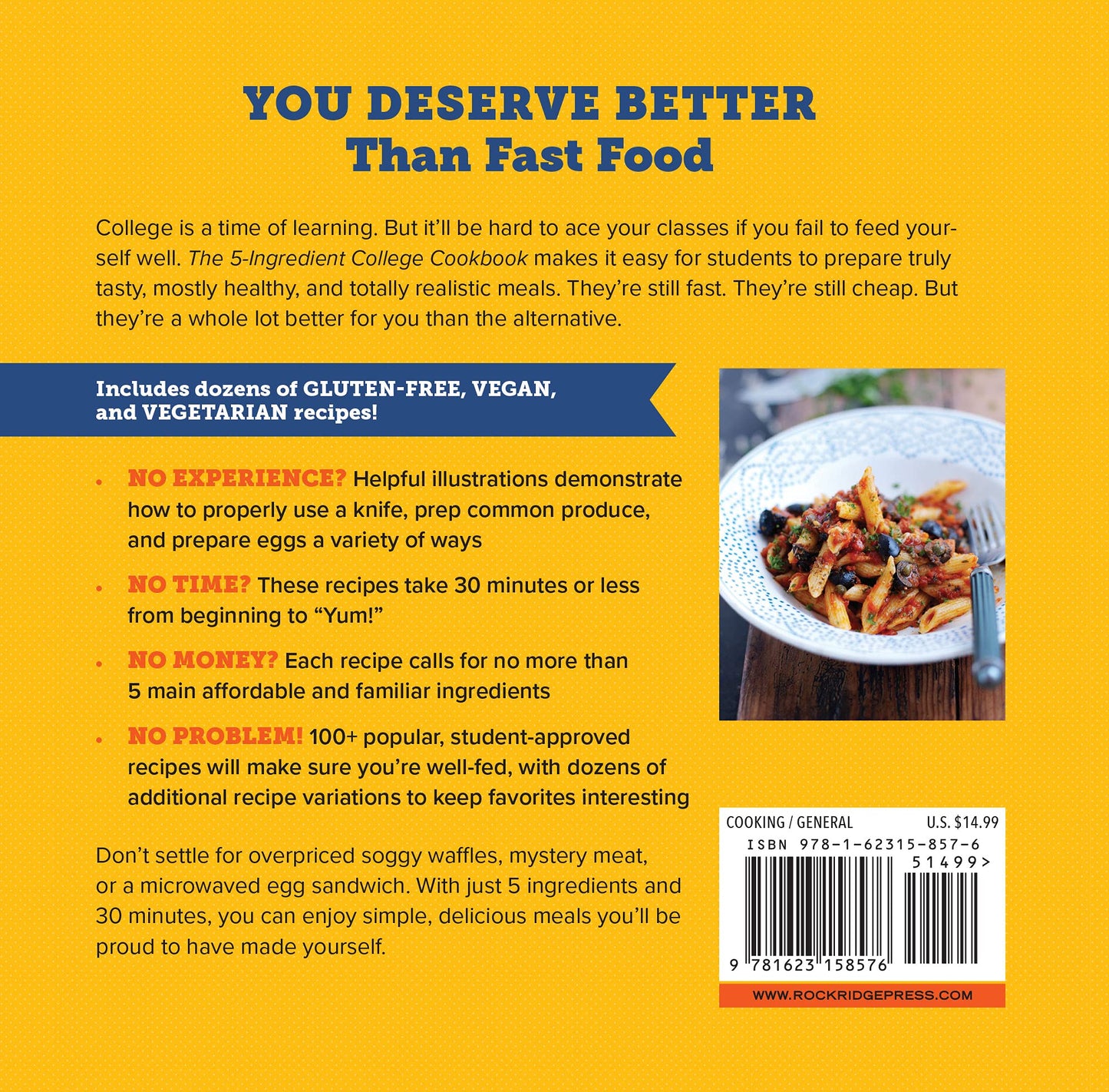 The Ultimate 5-Ingredient College Cookbook: Quick & Nutritious Meals for Students - Korvel