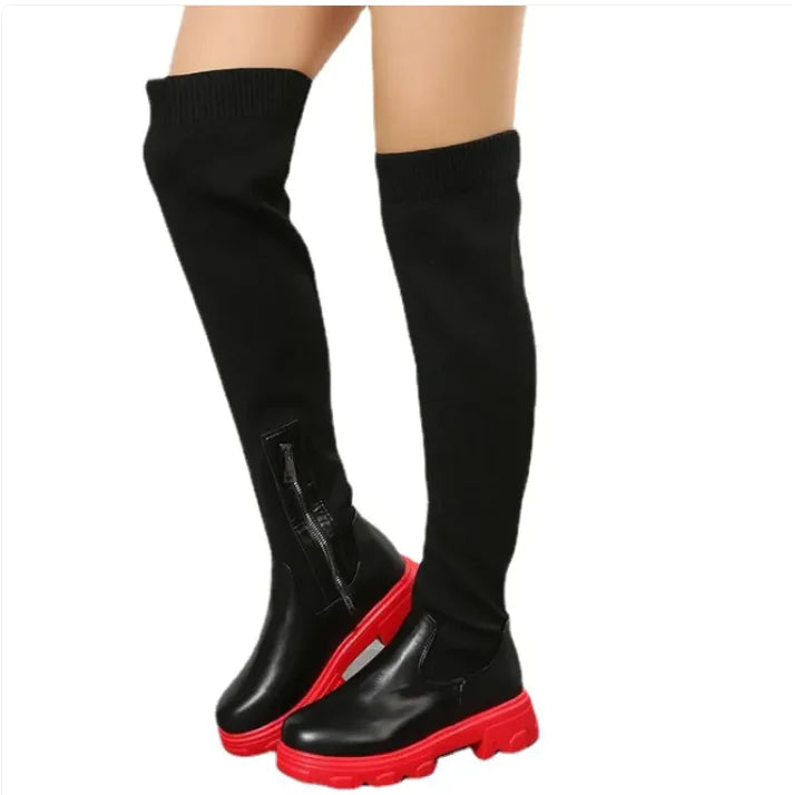 Botas de Plataforma Tejidas Acogedoras