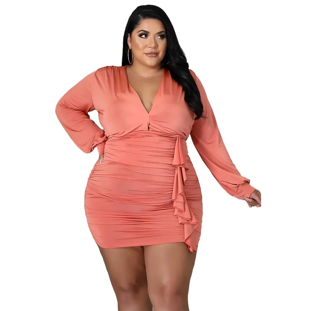 Vestido de Otoño para Mujeres Tallas Grandes - Elegante y Versátil