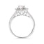 Anillo de Compromiso con Halo de Diamantes en Oro Blanco de 14k Certificado por GIA