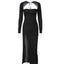 Slim Fit Long Sleeve Dress with Side Slit
