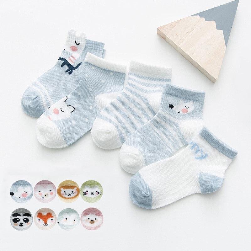 5 Paires de Chaussettes en Coton Mignonnes pour Bébés et Tout-Petits