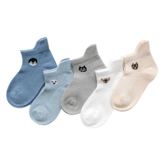 5 Paires de Chaussettes en Coton Mignonnes pour Bébés et Tout-Petits