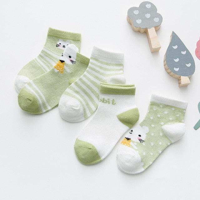 5 Paires de Chaussettes en Coton Mignonnes pour Bébés et Tout-Petits