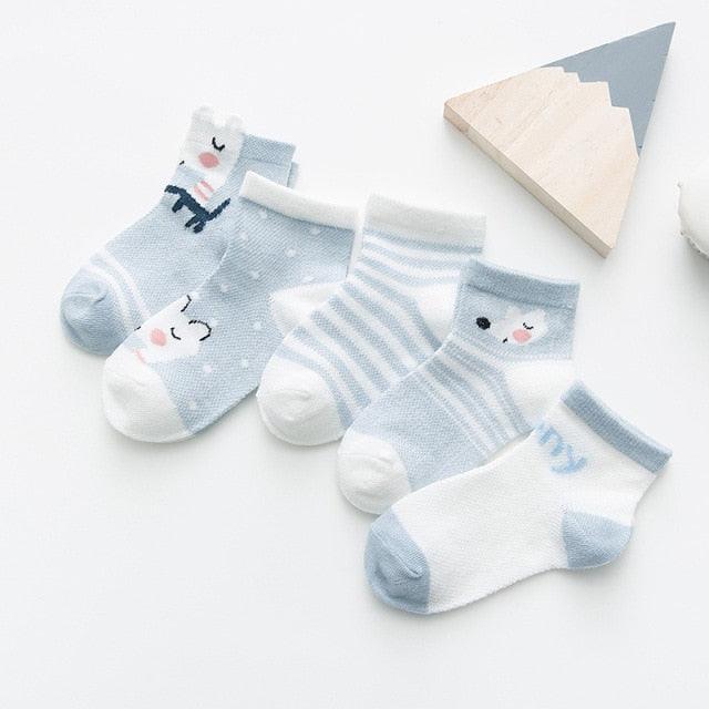 5 Paires de Chaussettes en Coton Mignonnes pour Bébés et Tout-Petits