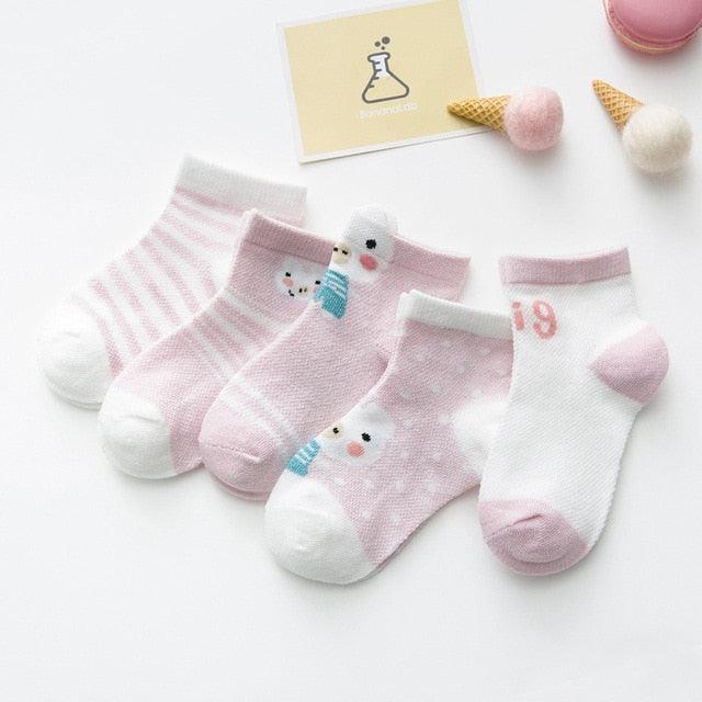 5 Paires de Chaussettes en Coton Mignonnes pour Bébés et Tout-Petits