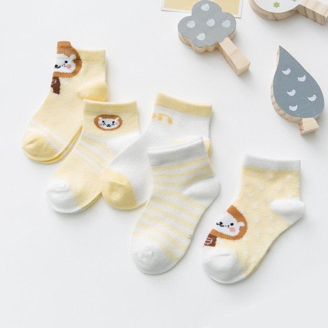 5 Paires de Chaussettes en Coton Mignonnes pour Bébés et Tout-Petits