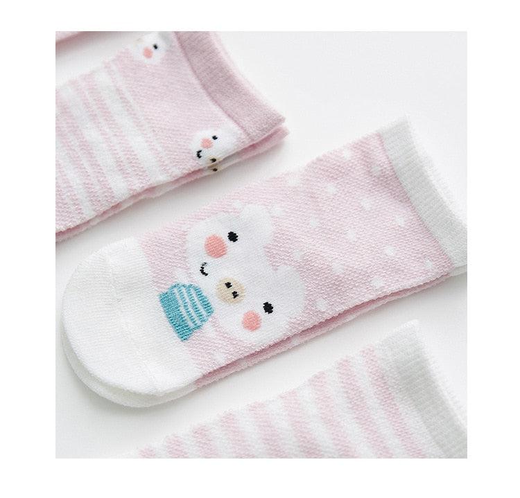 5 Paires de Chaussettes en Coton Mignonnes pour Bébés et Tout-Petits