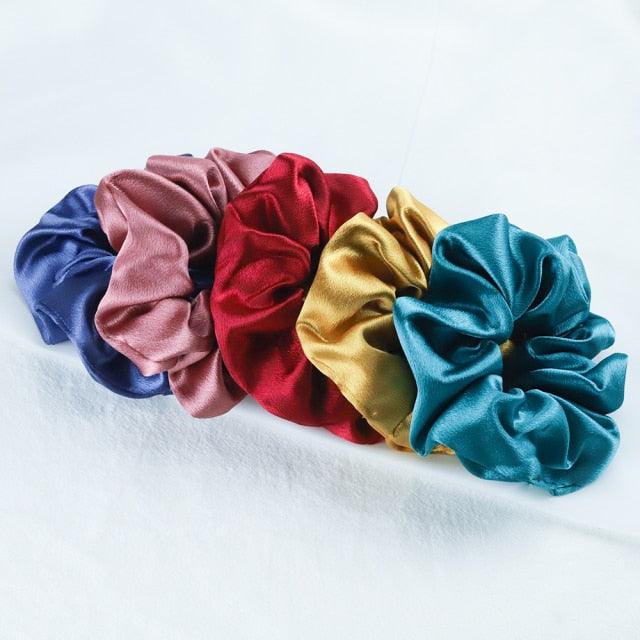 5PCS Scrunchies de Seda Satinada de Moda - Accesorios para el Cabello Elegantes