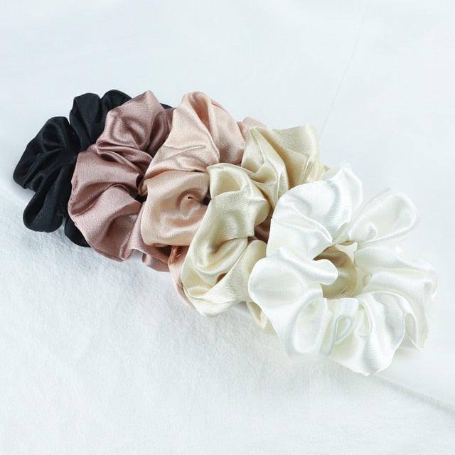 5PCS Scrunchies de Seda Satinada de Moda - Accesorios para el Cabello Elegantes