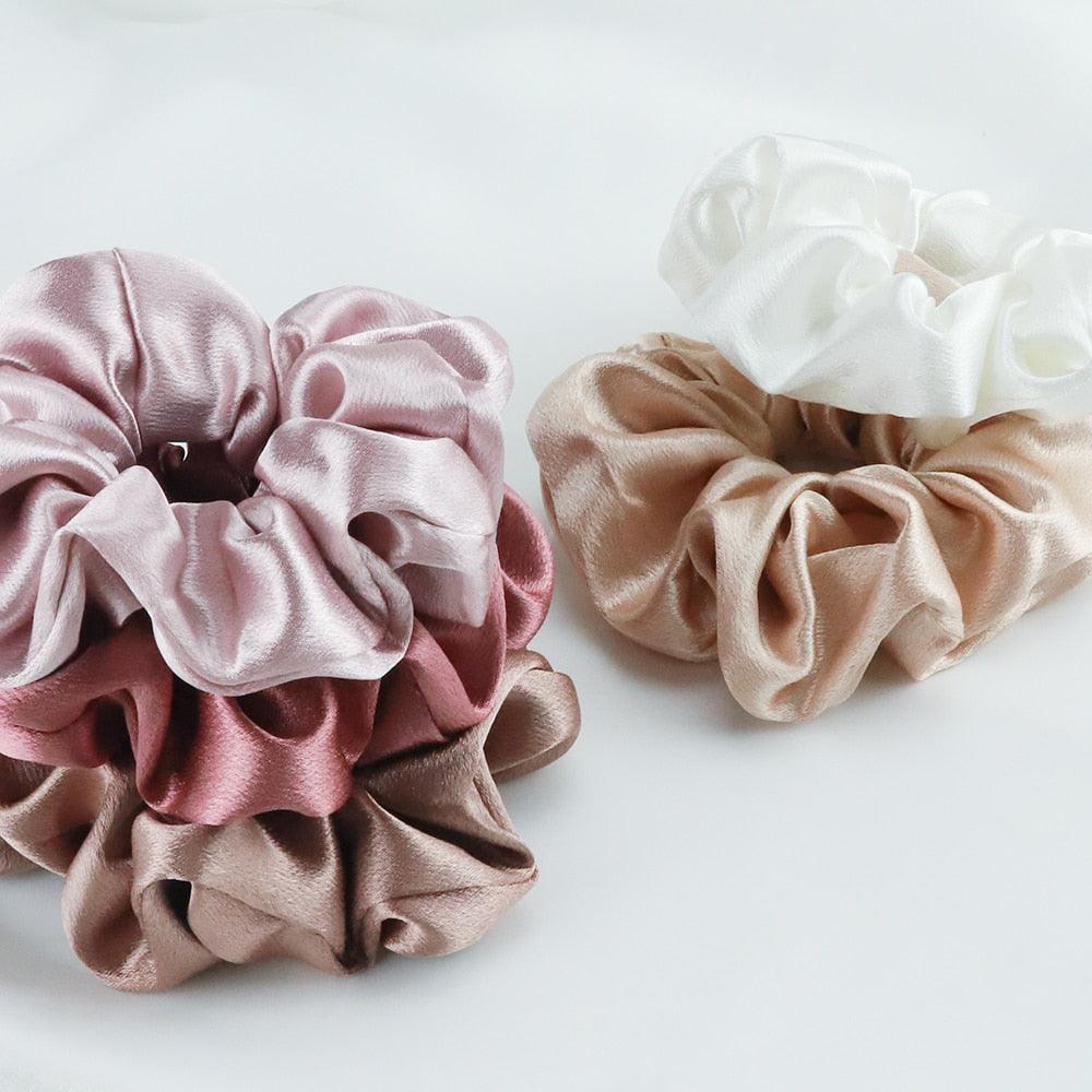 5PCS Scrunchies de Seda Satinada de Moda - Accesorios para el Cabello Elegantes
