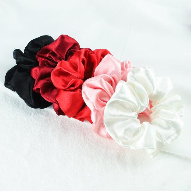 5PCS Scrunchies de Seda Satinada de Moda - Accesorios para el Cabello Elegantes