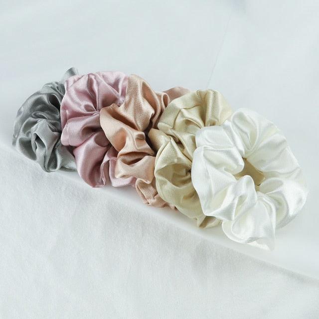 5PCS Scrunchies de Seda Satinada de Moda - Accesorios para el Cabello Elegantes