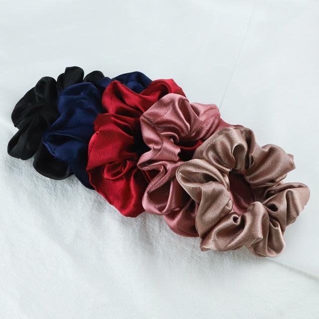 5PCS Scrunchies de Seda Satinada de Moda - Accesorios para el Cabello Elegantes