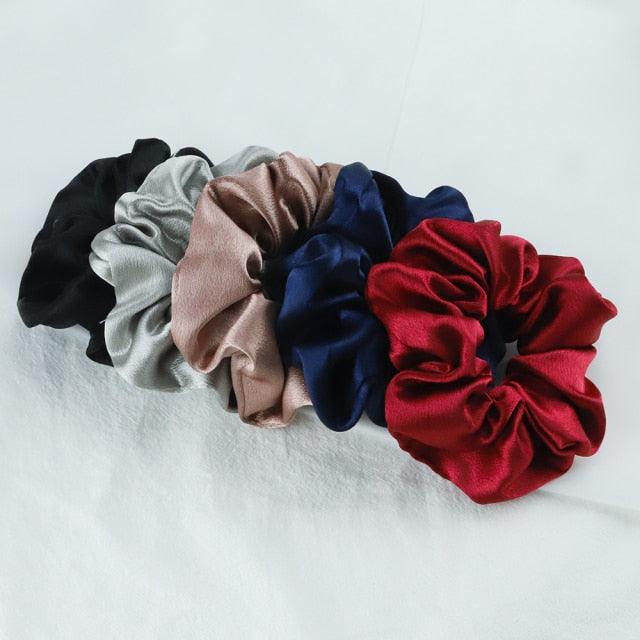 5PCS Scrunchies de Seda Satinada de Moda - Accesorios para el Cabello Elegantes