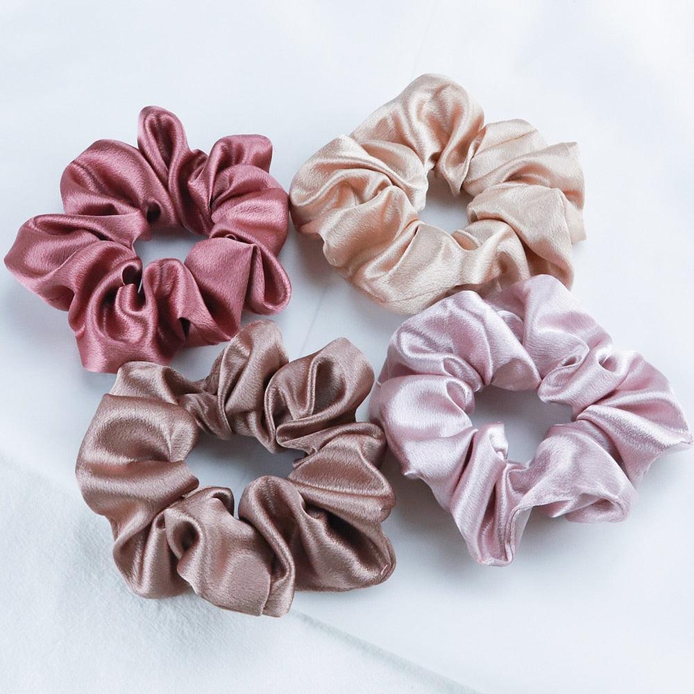 5PCS Scrunchies de Seda Satinada de Moda - Accesorios para el Cabello Elegantes