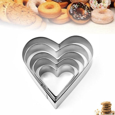 5-Piece Heart Shape Cookie Cutter Set for Baking