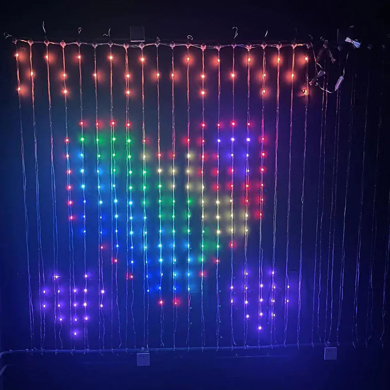 Luces de Cortina RGB Inteligentes LED Bluetooth - Guirnalda de Luces Versátil