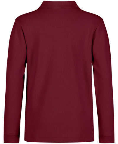 Nautica Boys' Long Sleeve Polo Shirt - Burgundy