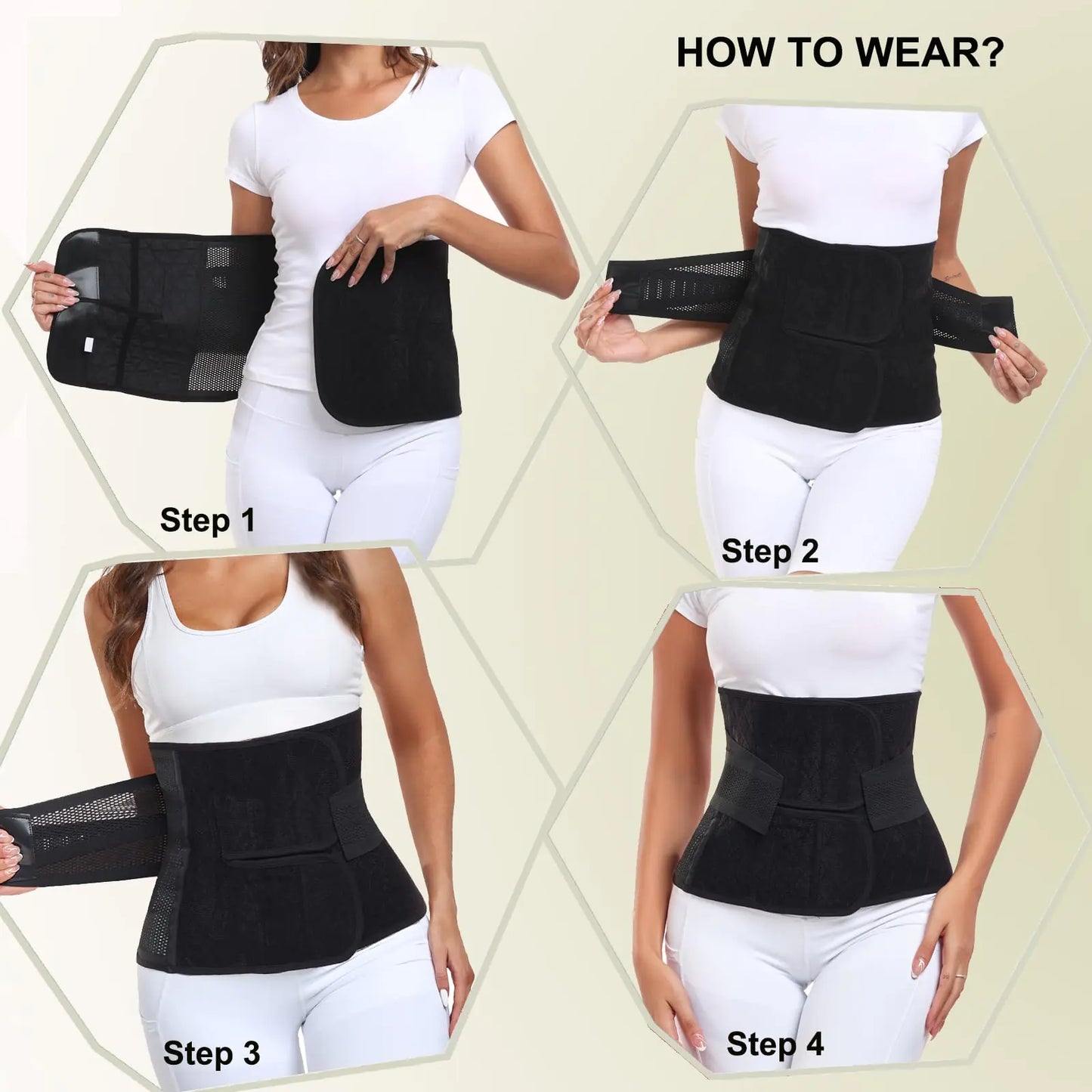 Postpartum Belly Band - Abdominal Support Wrap in Midnight Black