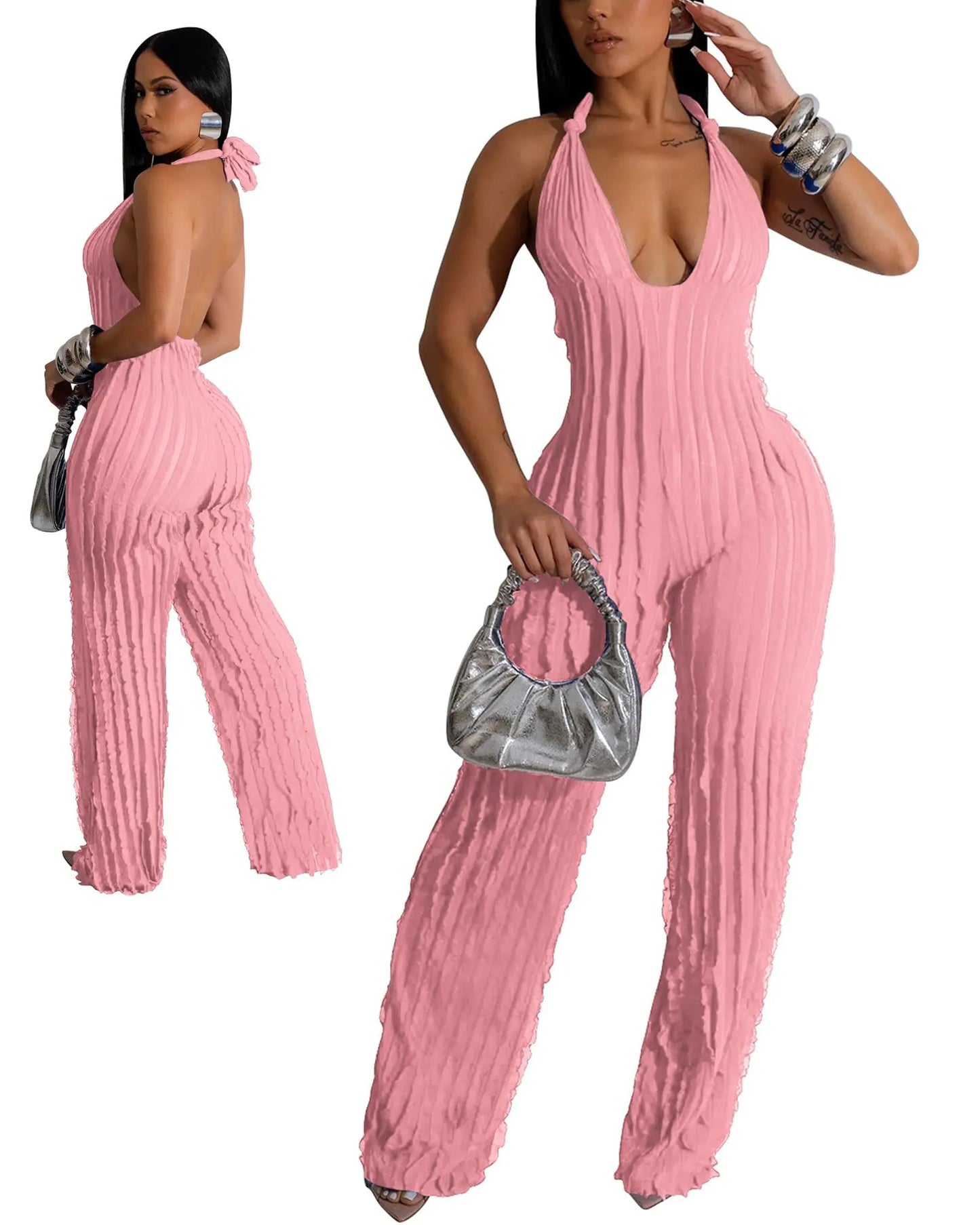 Combinaison d'été Doweha pour femmes - Design dos nu en V