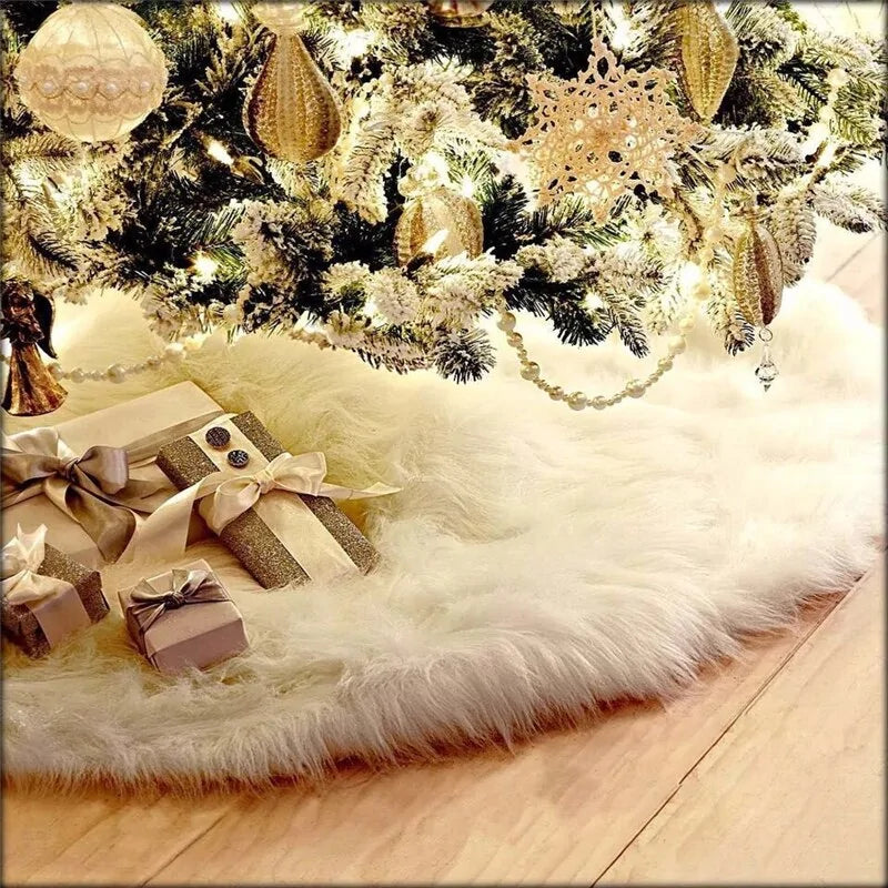 Funda de Árbol de Navidad de Terciopelo Blanco Creativo