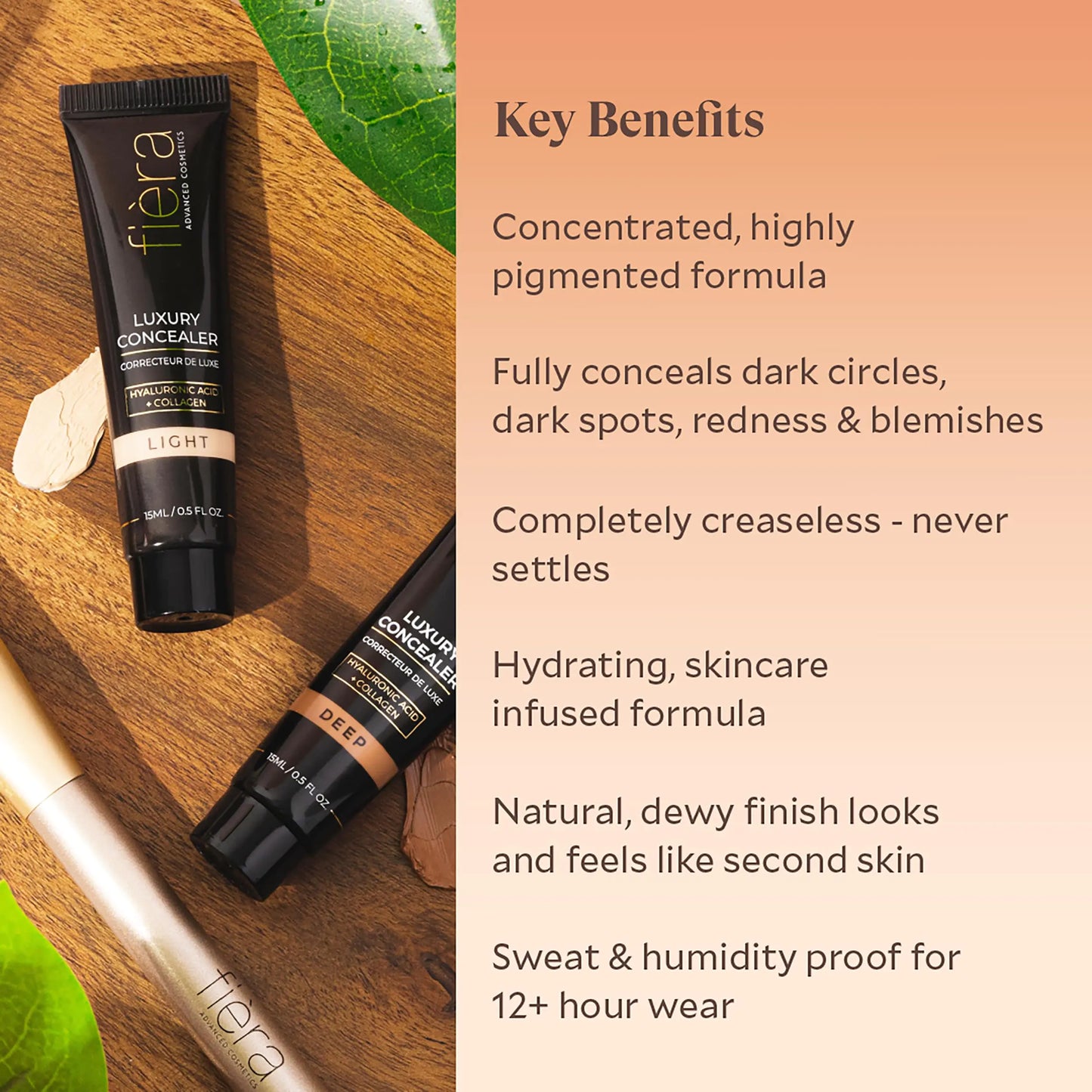 Concealer de Lujo Fièra - Cobertura Todo el Día, Caramelo, 0.5 Onza