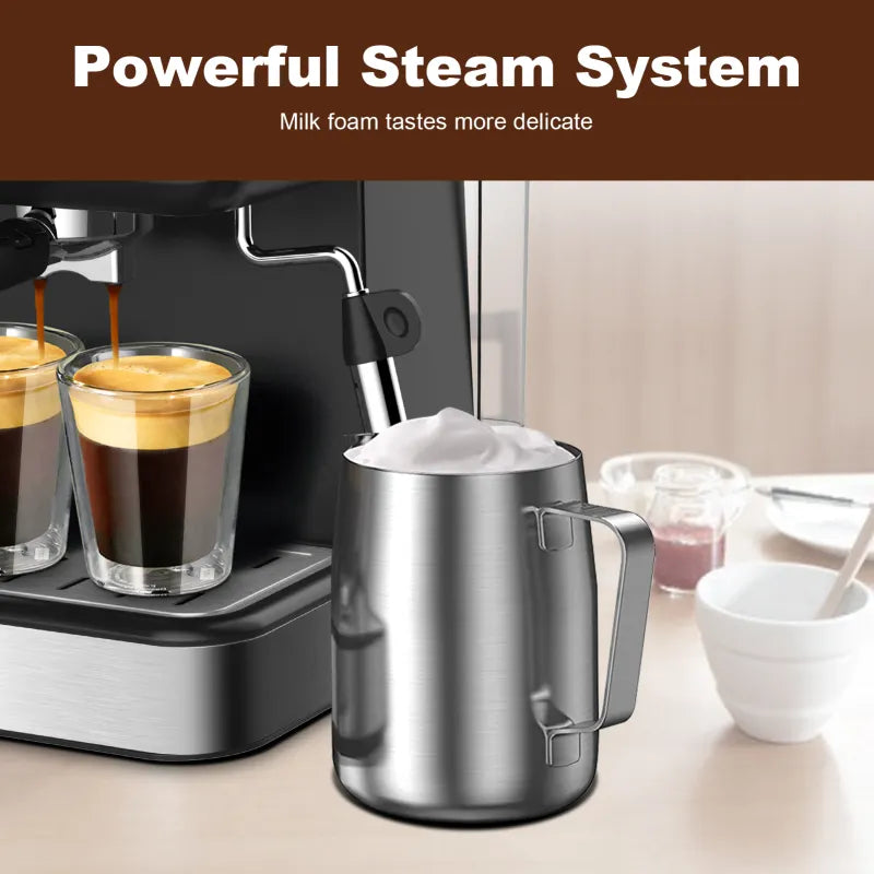 Máquina de Espresso Geek Chef - Cafetera de 20 Bar con Espumador de Leche