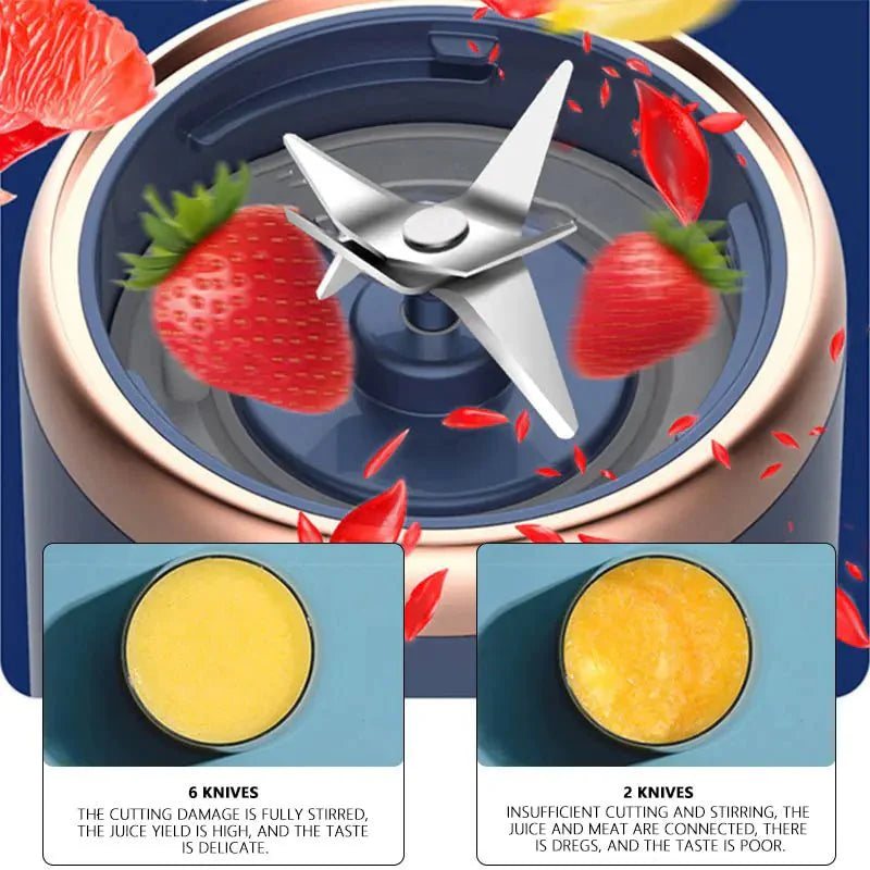 6-Blade Portable Juicer Blender for Fresh Smoothies