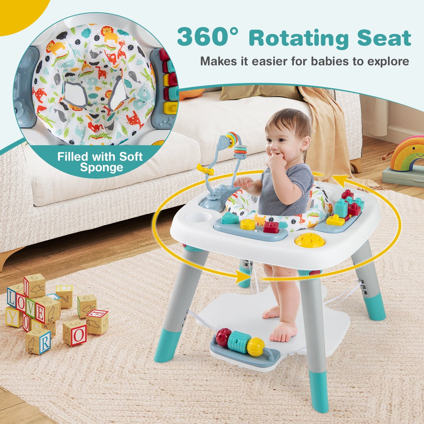 6-in-1 Baby Activity Center Jumper & Toddler Table