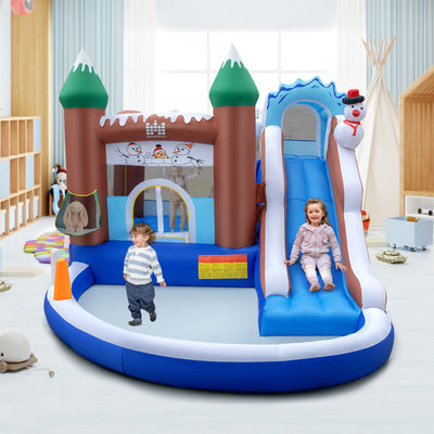 6-in-1 Winter Theme Snowman Inflatable Castle